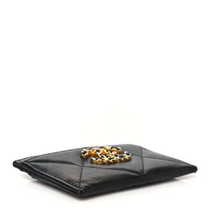 Chanel Lambskin Quilted Chanel 19 Card Holder Black 4 of 9