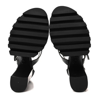 Louis Vuitton LOUIS VUITTON Patent Calfskin Monogram Star Trail Sandal 40 Black 5 of 9