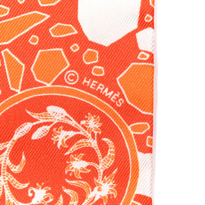 Hermes Silk La Danse Des Amazones Twilly Orange Corail White 5 of 5
