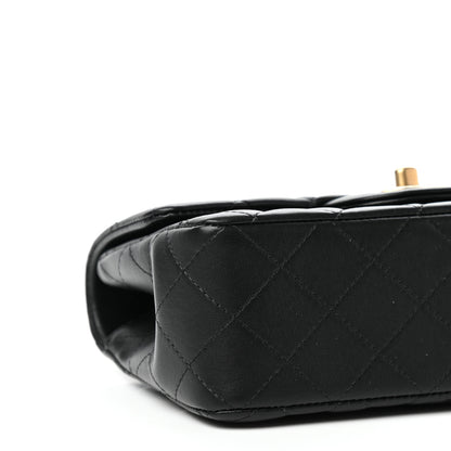 Chanel Lambskin Quilted Mini Top Handle Rectangular Flap Black 9 of 12