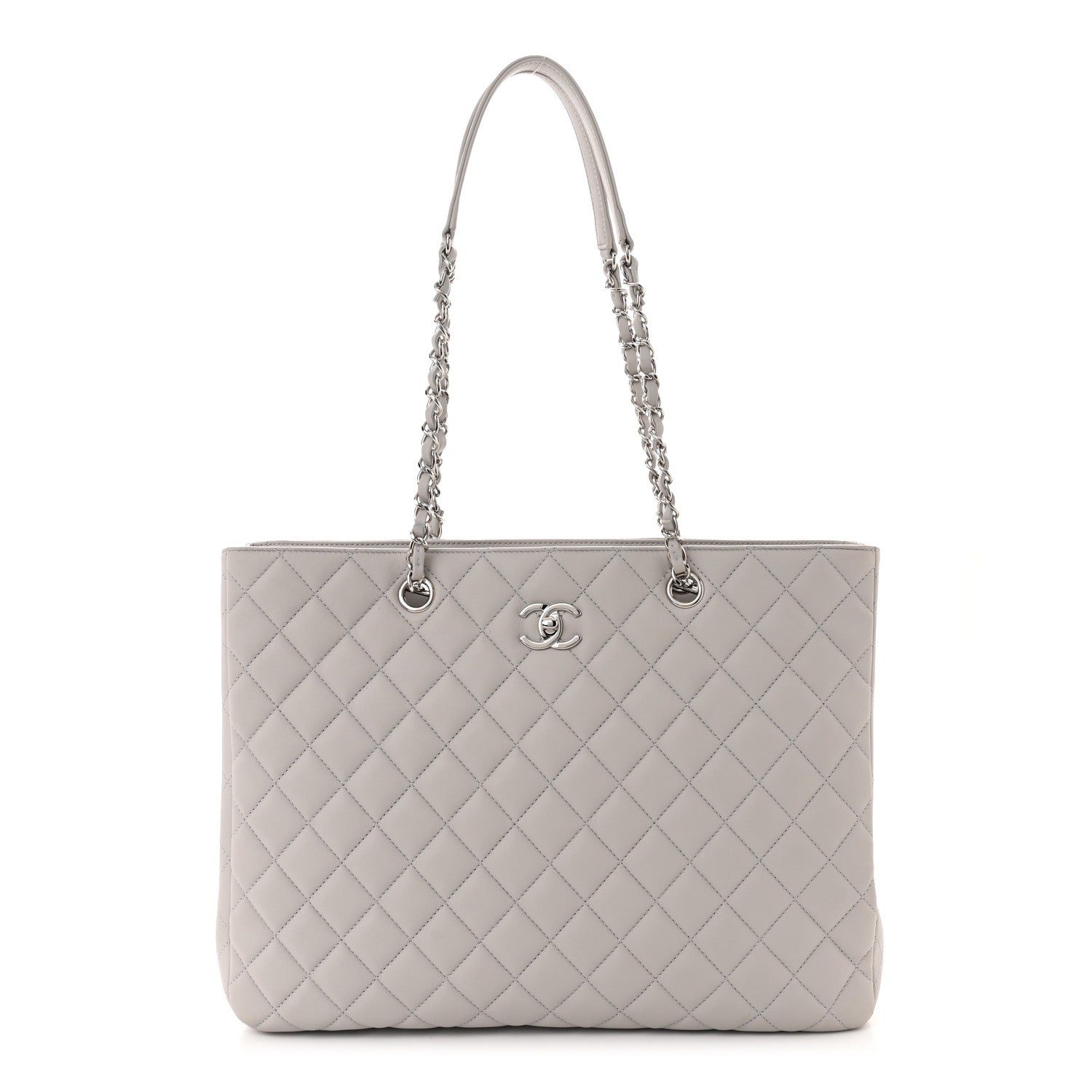 Chanel Calfskin Quilted Large Classic Shopping Tote Grey 1 of 11
