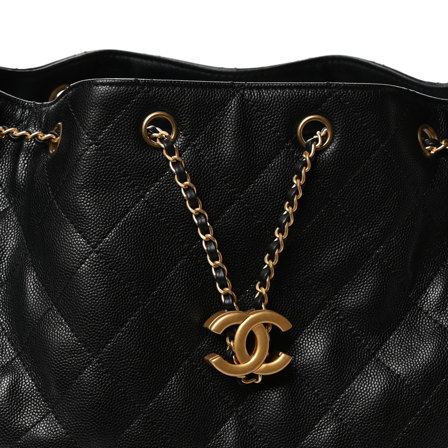 Caviar Quilted Medium Chanel 25 Handbag Black