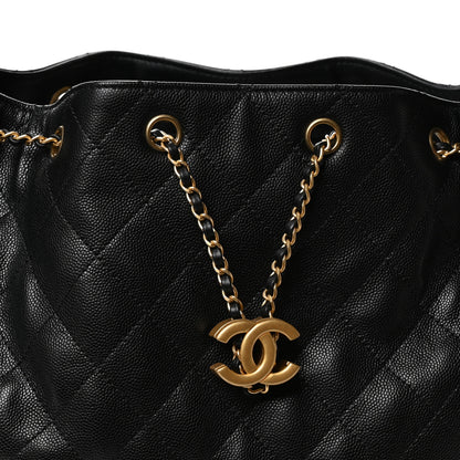 Chanel Caviar Quilted Medium Chanel 25 Handbag Black 9 of 12