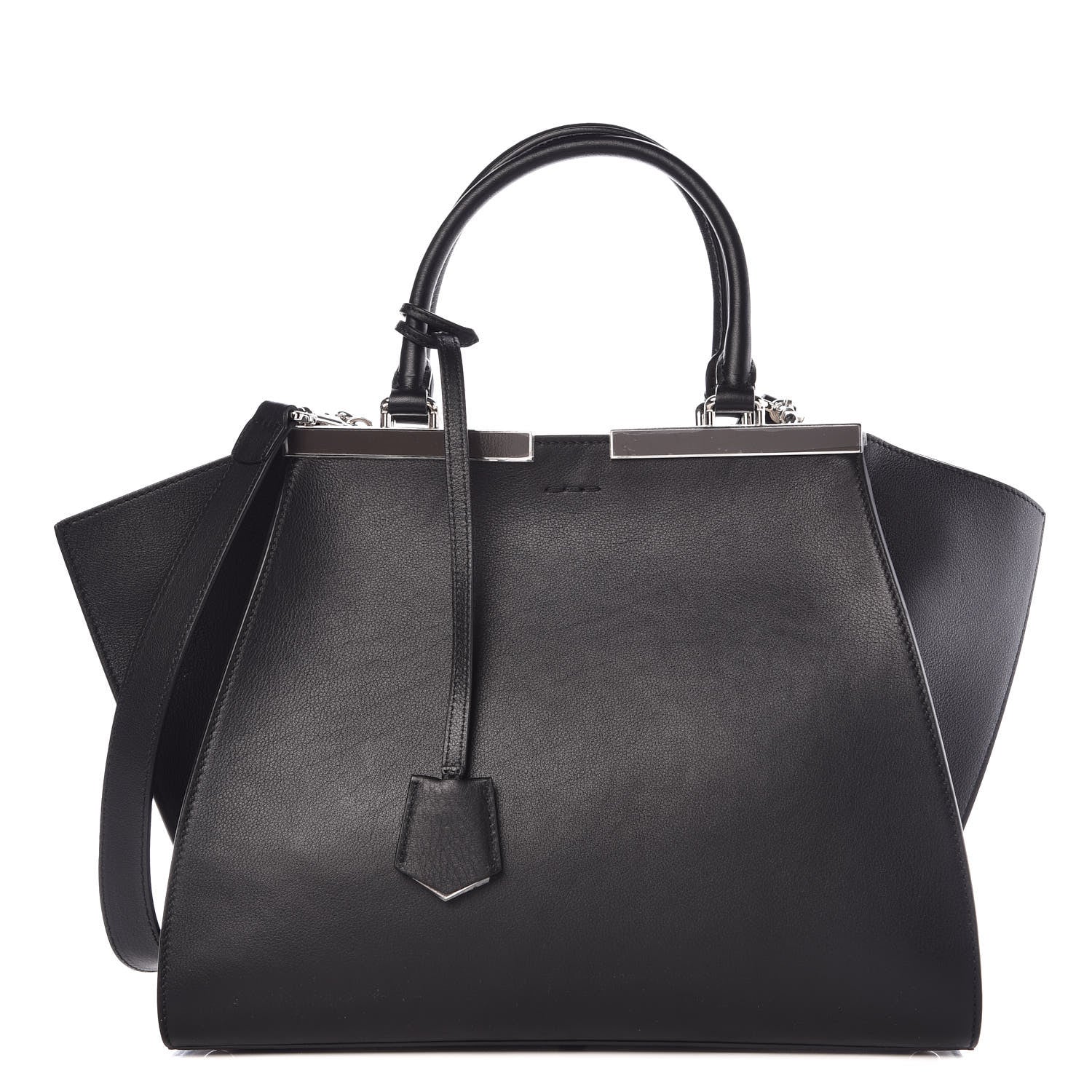 Fendi Vitello Dolce Shiny Nappa Petite 3Jours Tote Black 1 of 10