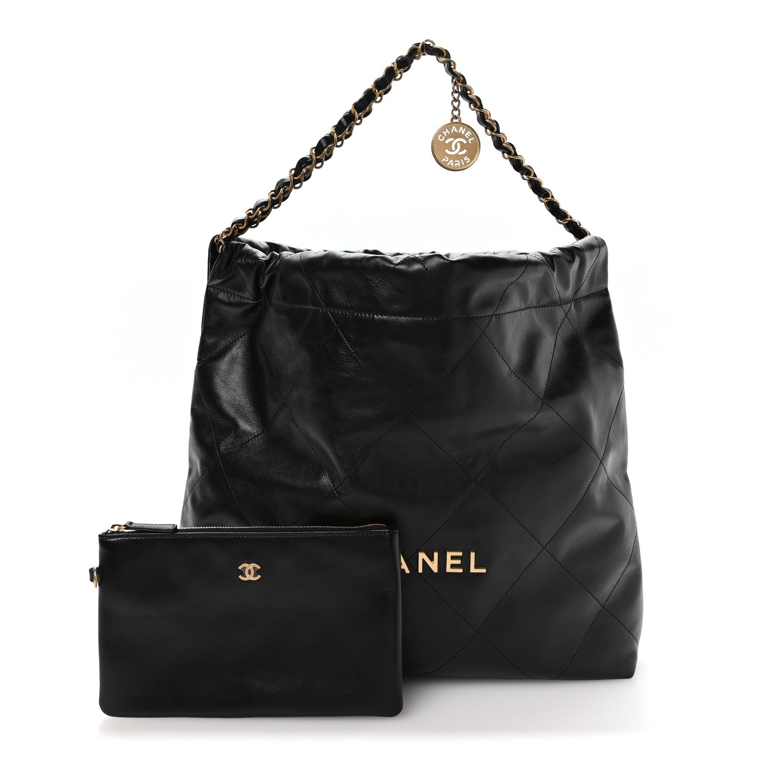 Chanel Shiny Calfskin Quilted Chanel 22 Black 3 of 11