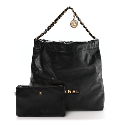 Chanel Shiny Calfskin Quilted Chanel 22 Black 3 of 11