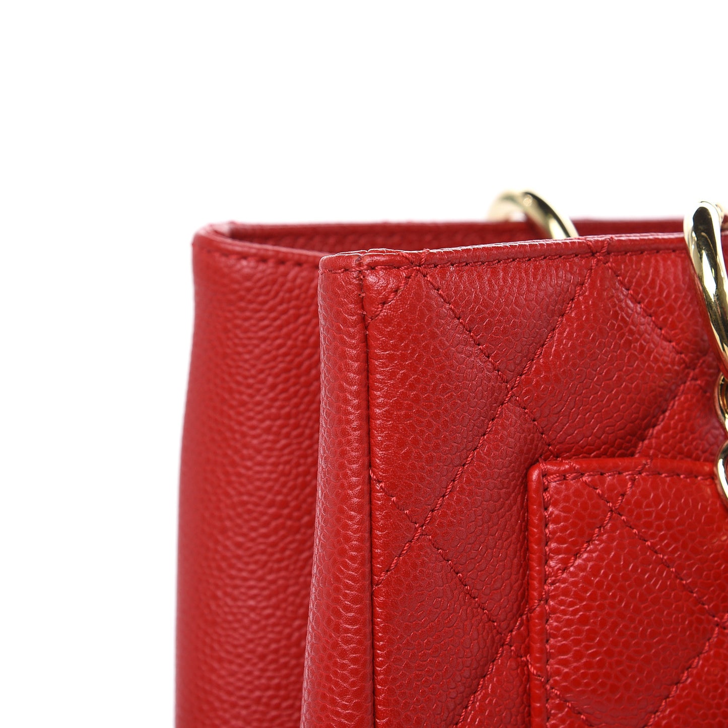 Caviar Quilted Grand Shopping Tote GST Red