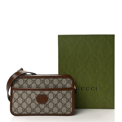 Gucci GG Supreme Monogram Azalea Calfskin Mini Retro Interlocking G Shoulder Bag Beige Ebony Brown Sugar 12 of 12