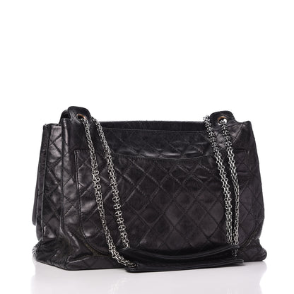 Chanel Metallic Calfskin Quilted XL Accordion Reissue Flap Black 3 of 10