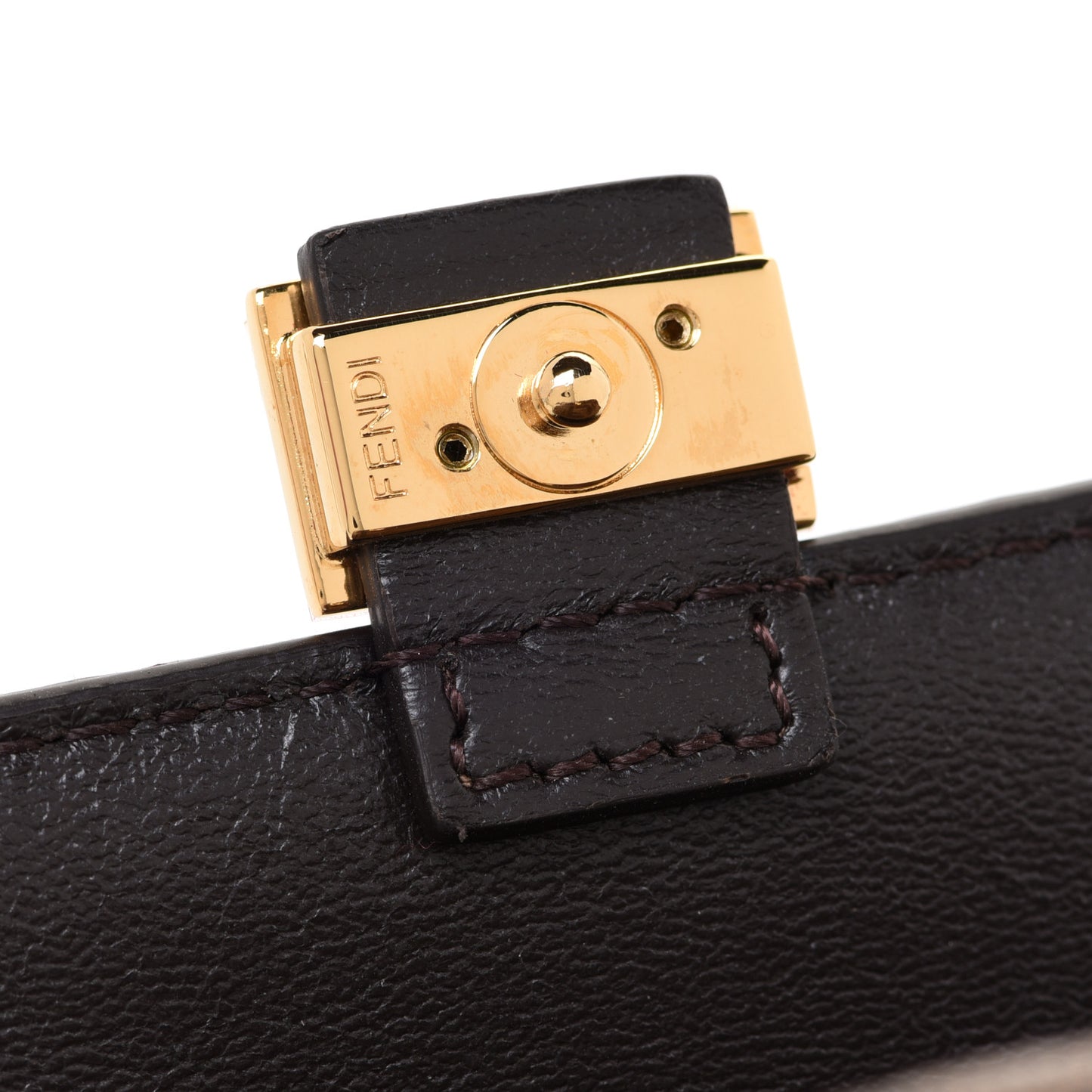Glazed Fabric FF 1974 Nano Baguette Charm Mogano Panna