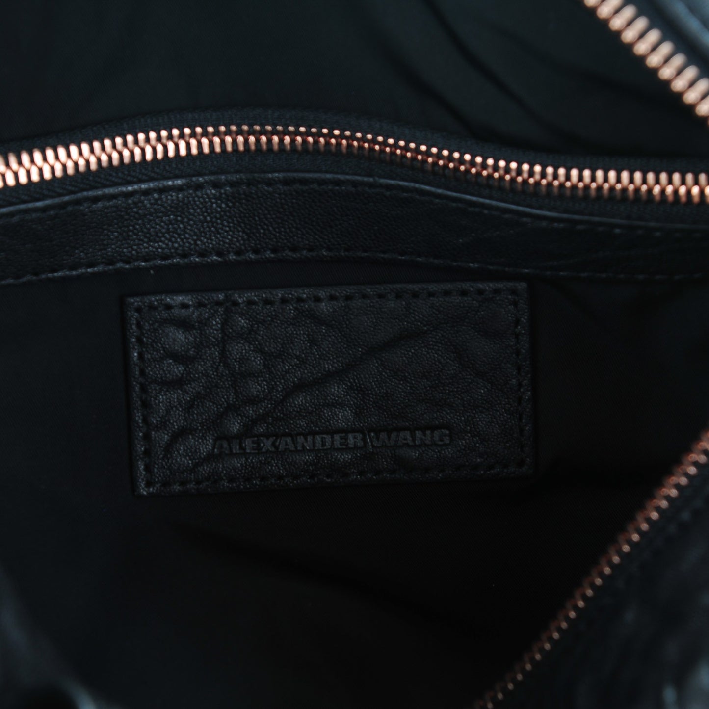 Pebbled Lambskin Rocco Black Rose Gold Hardware