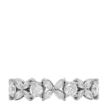 Tiffany Platinum Diamond Victoria Alternating Band Ring 55 7.25 3 of 5