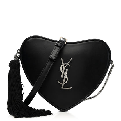 Saint Laurent Calfskin Heart Monogram Crossbody Black 1 of 11