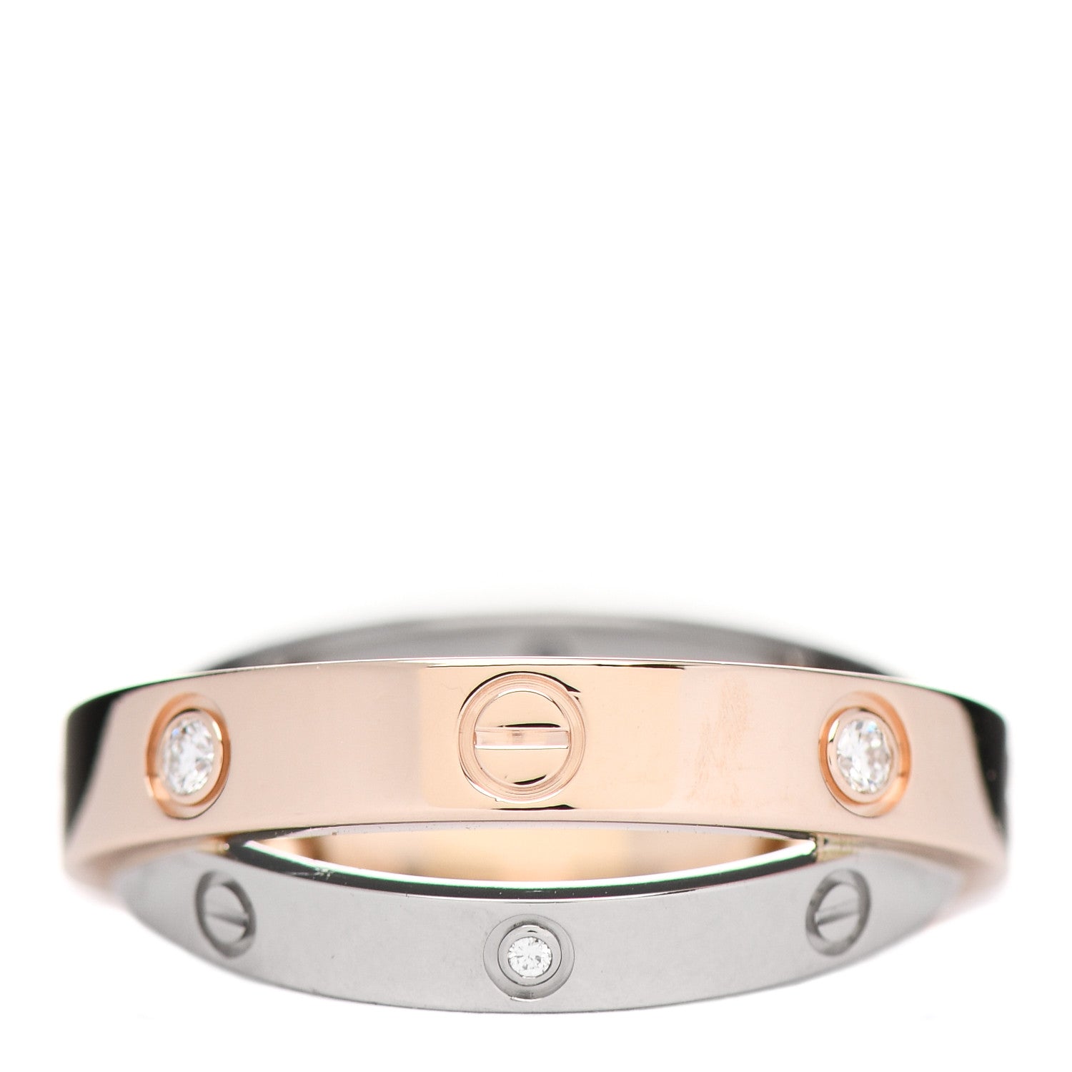 Cartier 18K Pink White Gold 6 Diamonds LOVE Ring 49 5 3 of 5