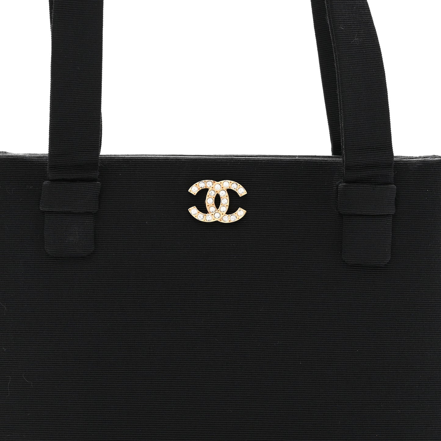 Grosgrain Crystal CC Evening Bag Black
