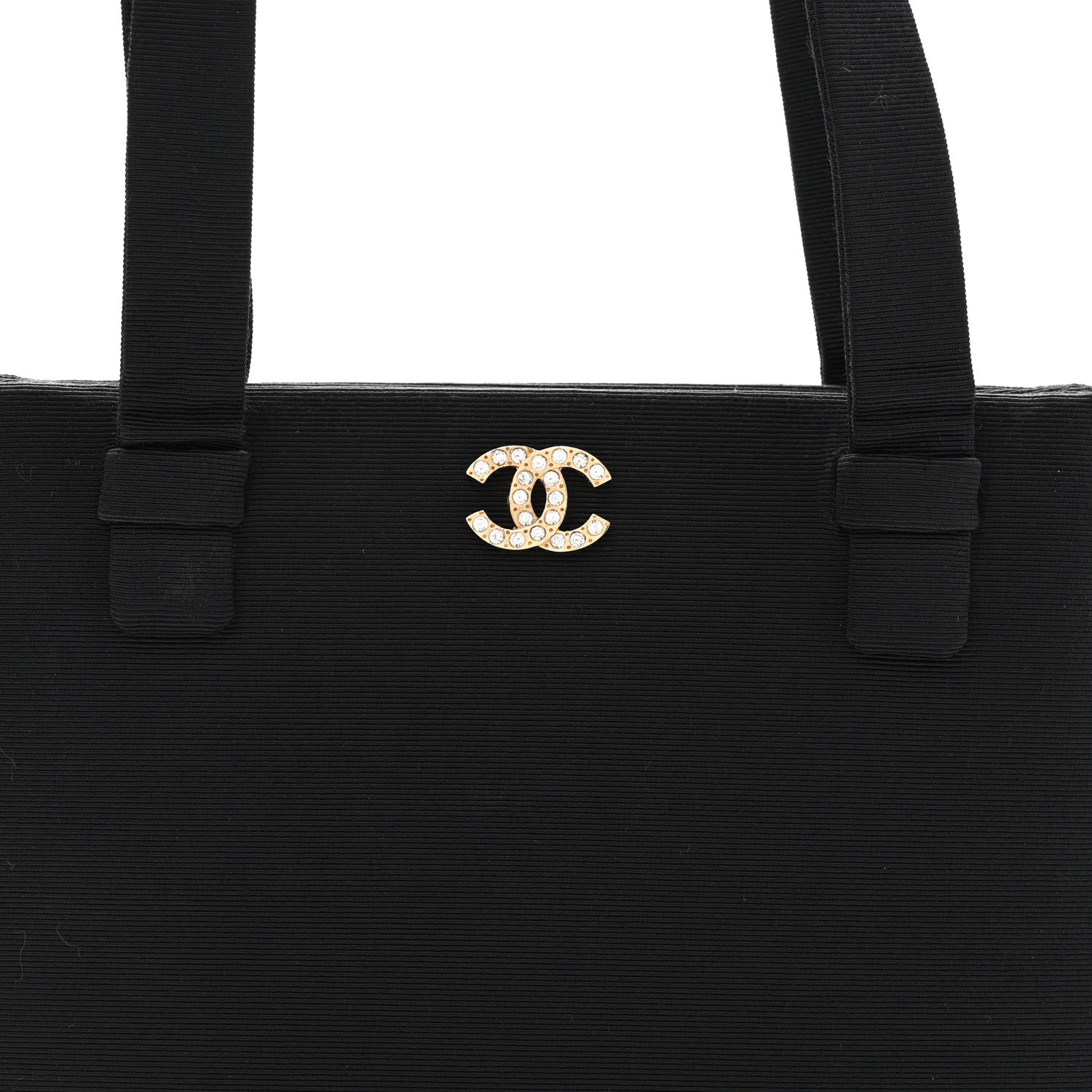 Chanel Grosgrain Crystal CC Evening Bag Black 8 of 10