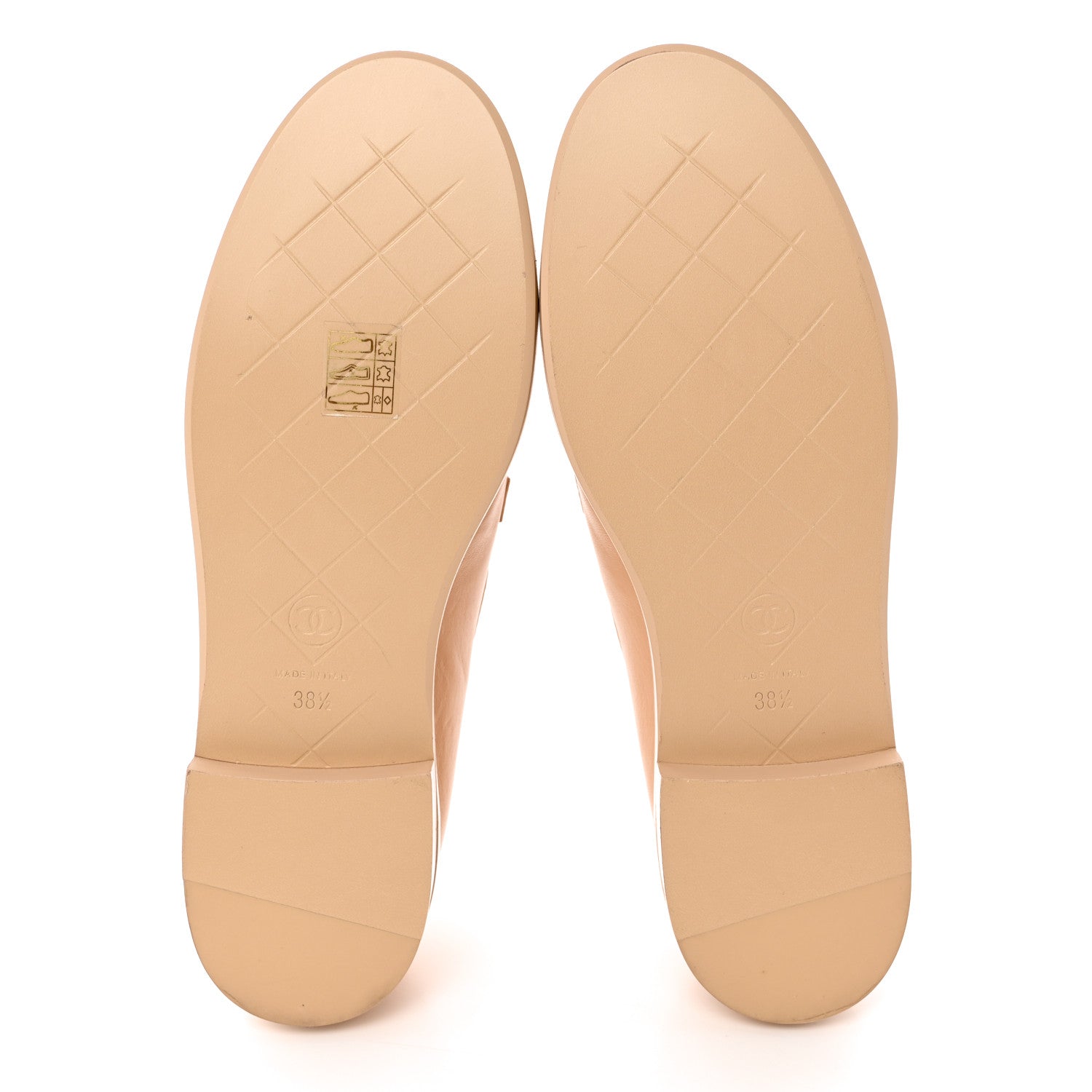 Chanel Lambskin Quilted CC Turnlock Moccasins 38.5 Beige 6 of 11