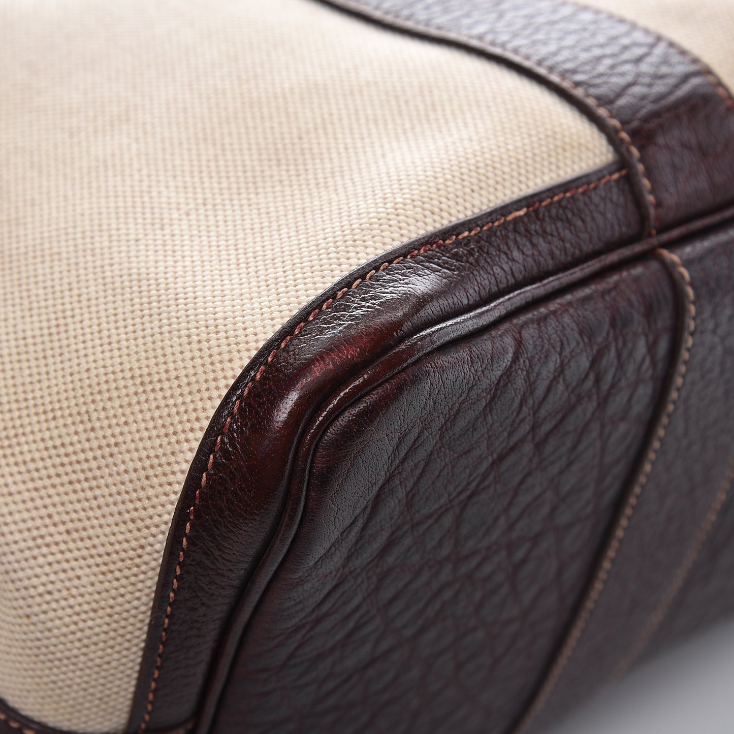 Buffle Skipper Toile Garden Party 36 MM Tote Marron Fonce