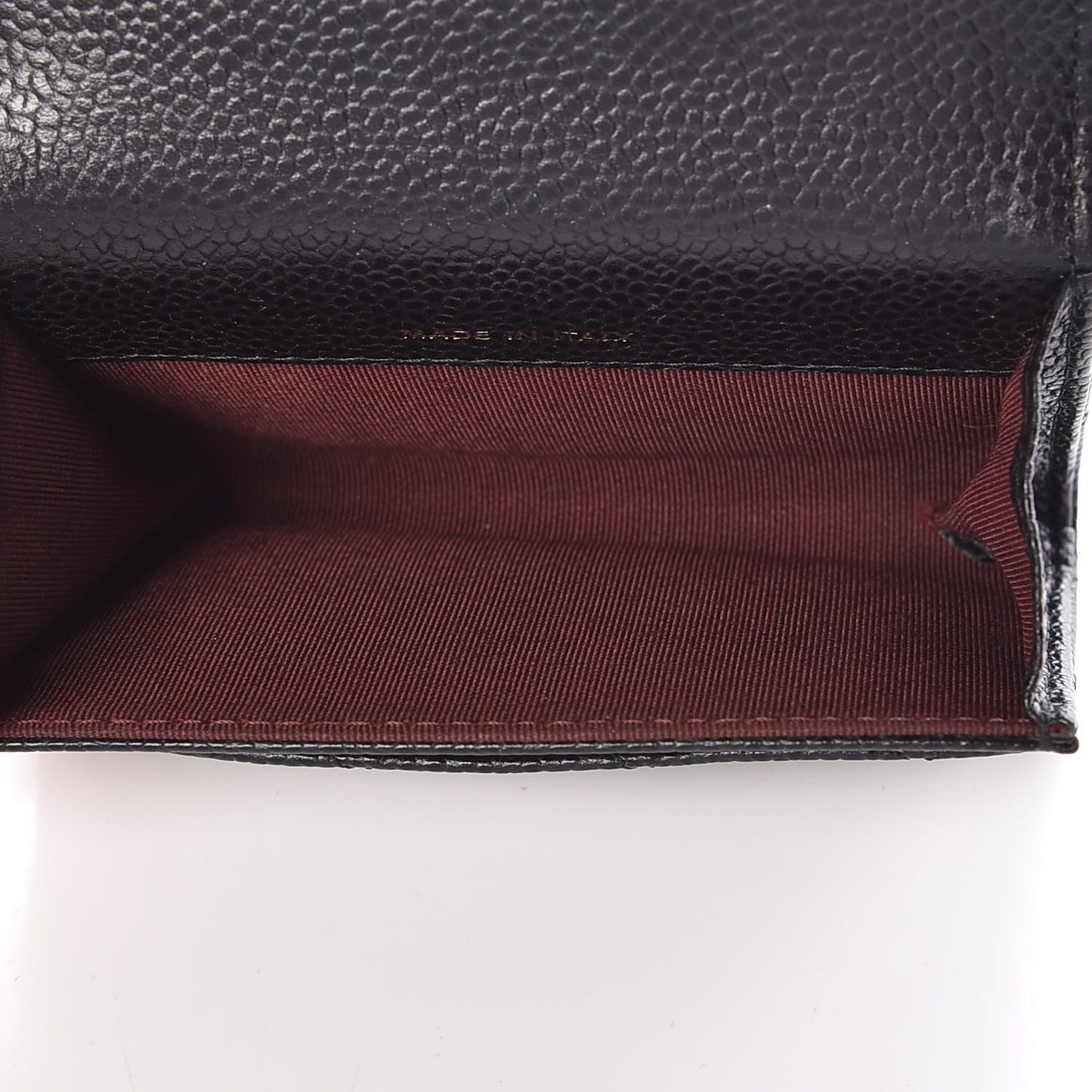 Caviar Quilted Flap Card Holder Black