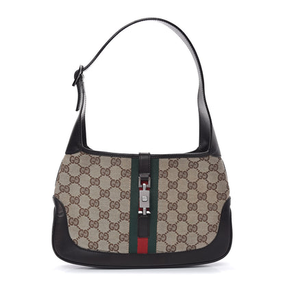 Gucci Monogram Web Small Jackie O Hobo Dark Brown 1 of 9