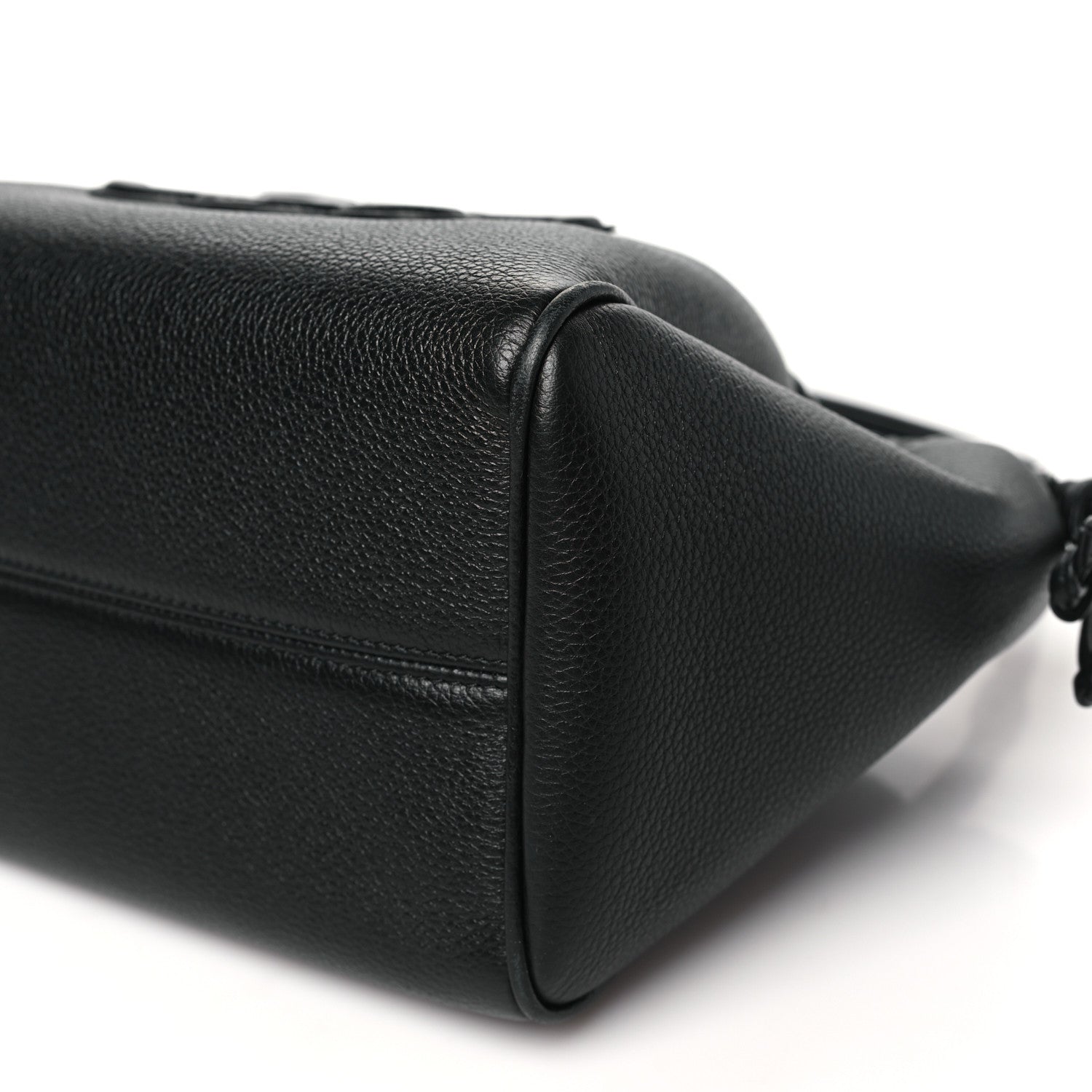 Celine Grained Calfskin Cuir Triomphe Small Cabas Drawstring Black 10 of 10