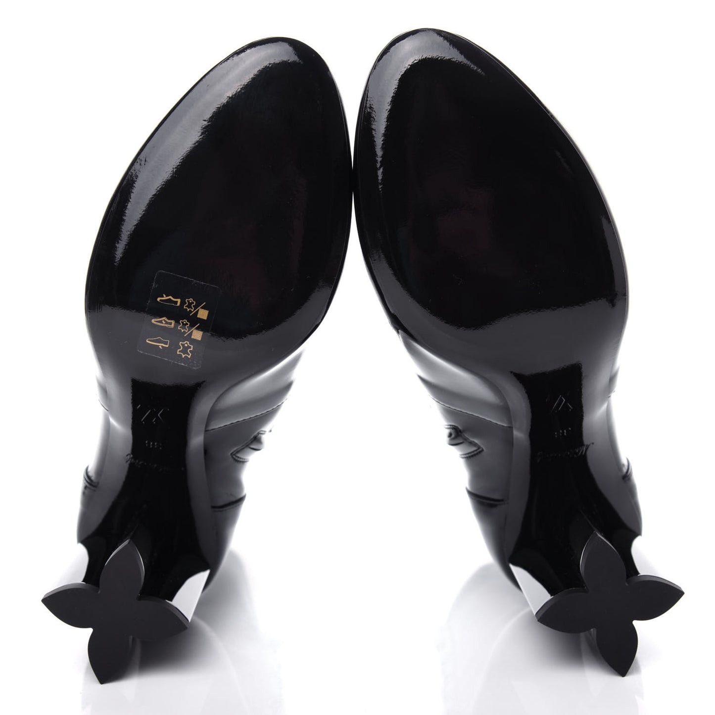 Patent Silhouette Ankle Boots 38 Black