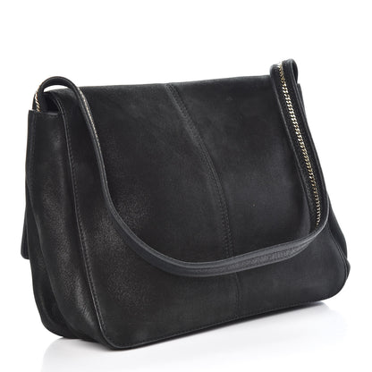 Fendi Metallic Nubuck Shoulder Bag Black 3 of 12