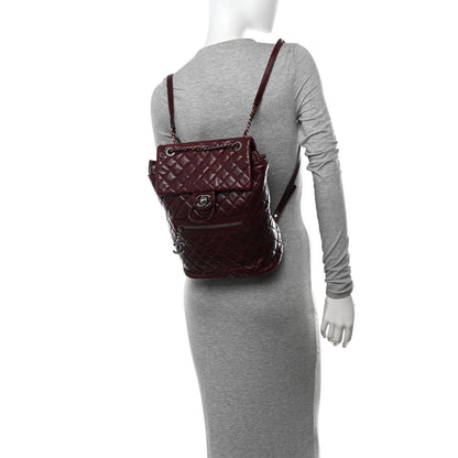 Chanel Glazed Calfskin Quilted Large Salzburg Backpack Burgundy 2 of 14