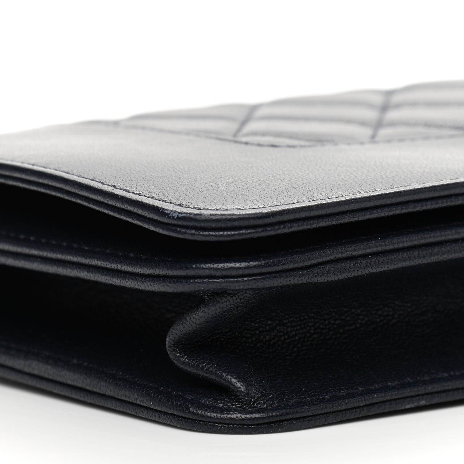 Chanel Sheepskin Quilted Mademoiselle Vintage Wallet On Chain WOC Navy 10 of 13