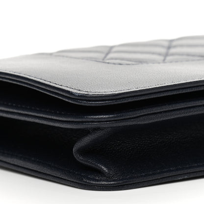 Chanel Sheepskin Quilted Mademoiselle Vintage Wallet On Chain WOC Navy 10 of 13