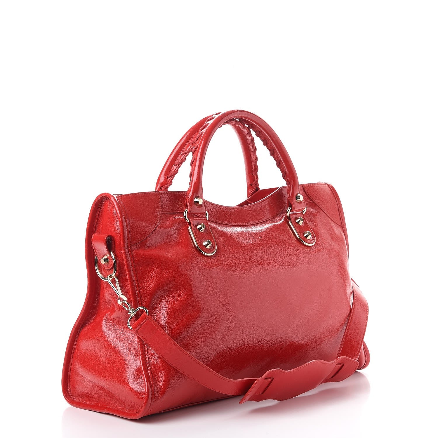 Balenciaga Glossy Nappa Gold Metallic Edge Hardware City Rouge Grenade 3 of 8