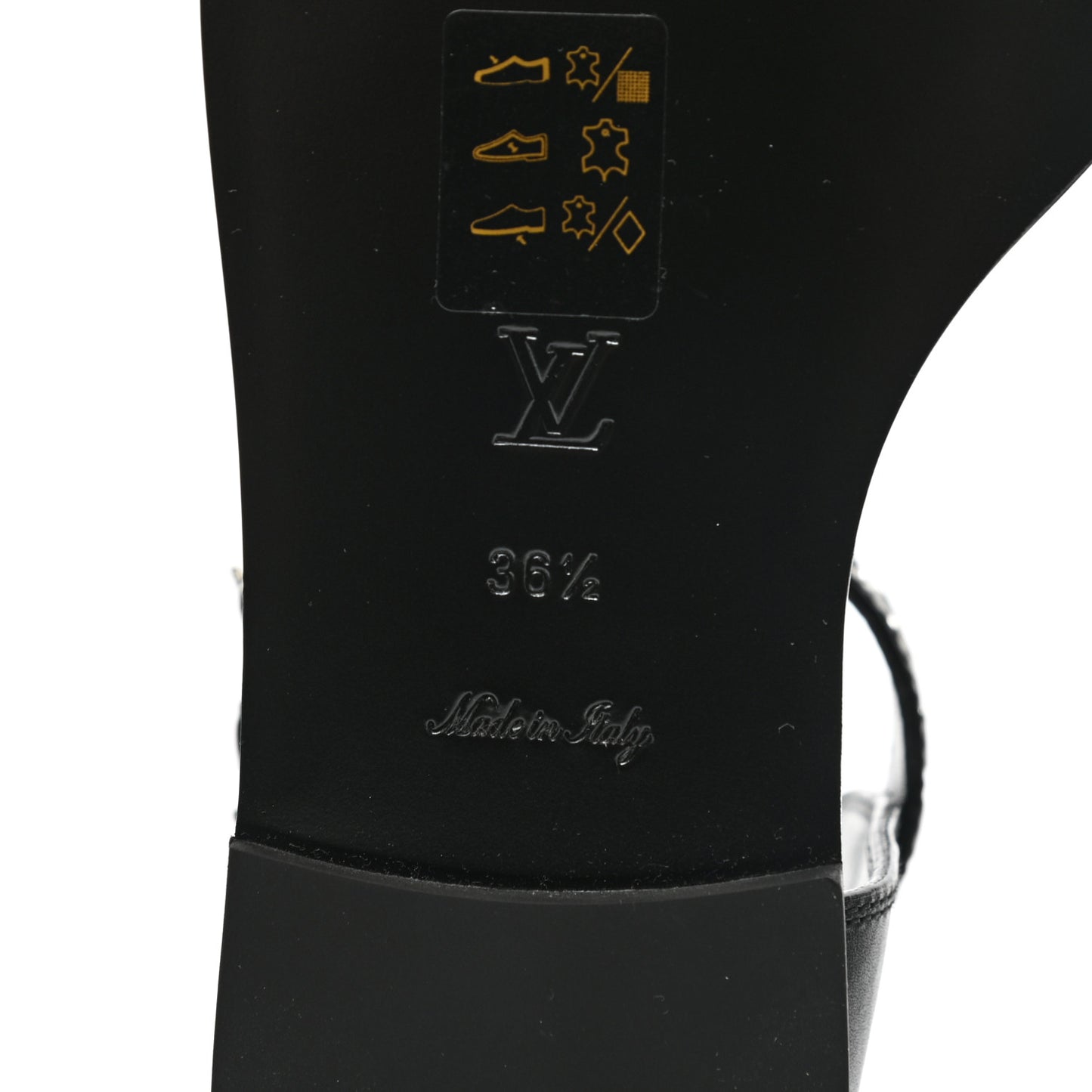 Calfskin Monogram Passenger Flat Sandals 36.5 Black