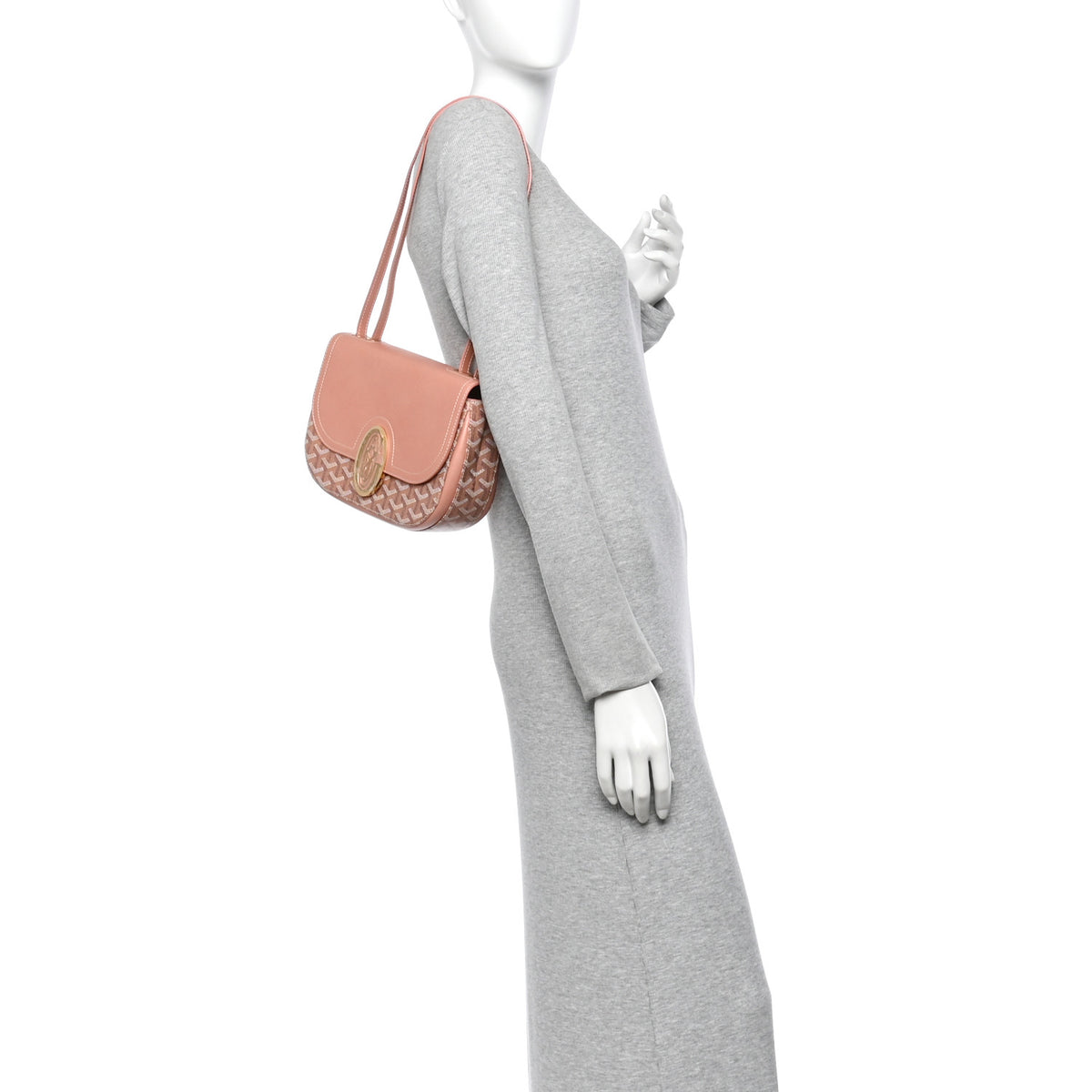 Iridescent Goyardine 233 PM Shoulder Bag Pearly Coral