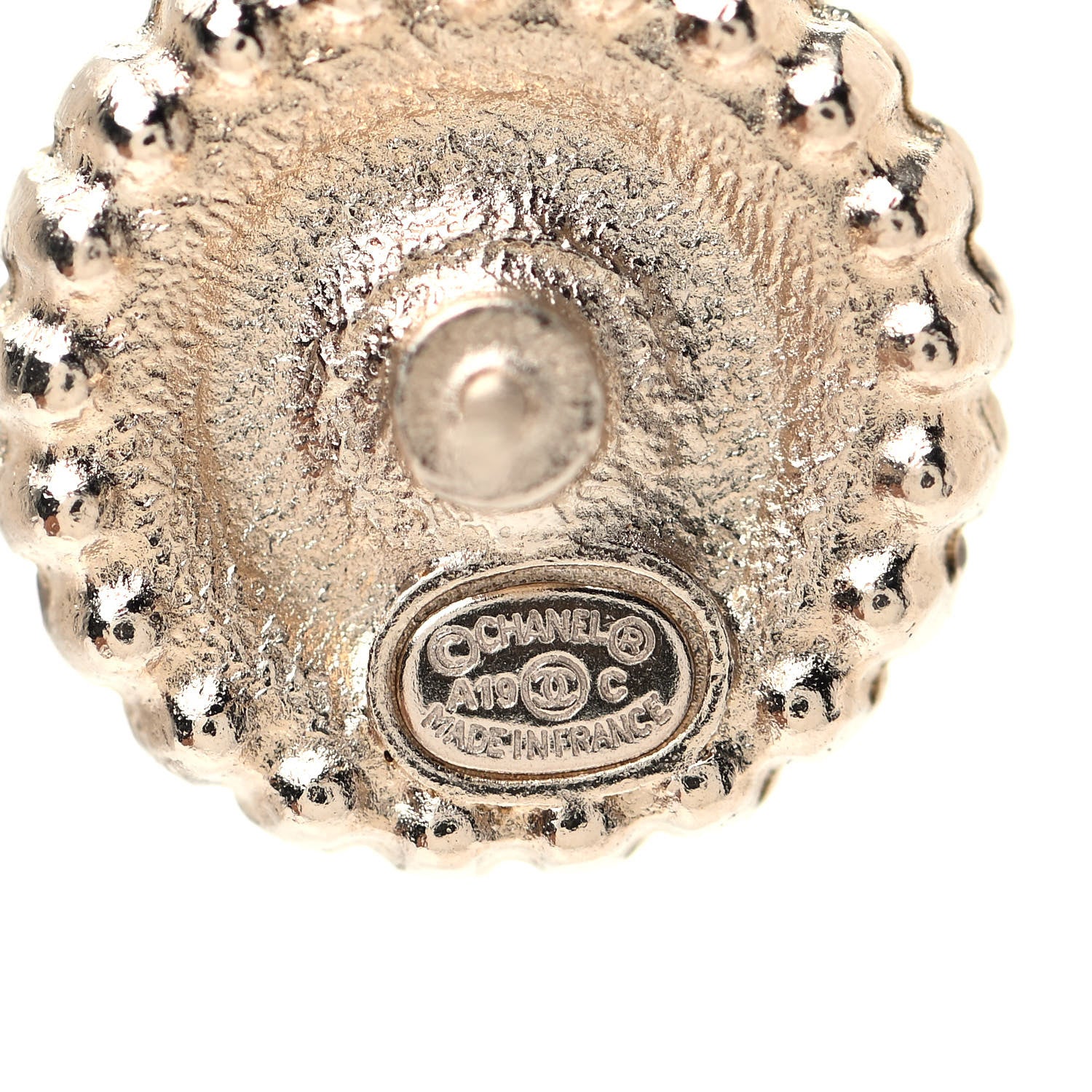 Chanel Pearl CC La Pausa Studded Earrings Gold 4 of 4