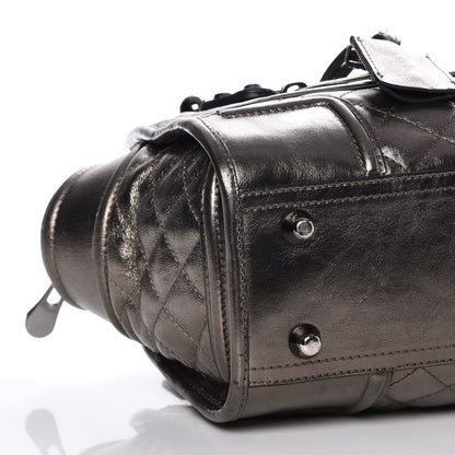 Burberry Metallic Calfskin Quilted Mini Manor Tote Pewter 10 of 11