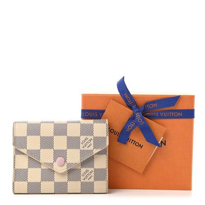 Louis Vuitton Damier Azur Victorine Wallet Rose Ballerine 8 of 8