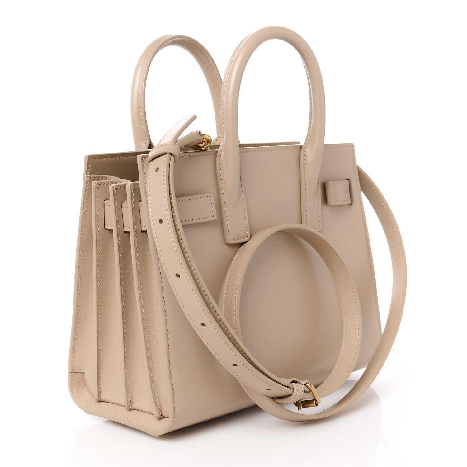 Saint Laurent Smooth Calfskin Nano Sac de Jour Dark Beige 3 of 11