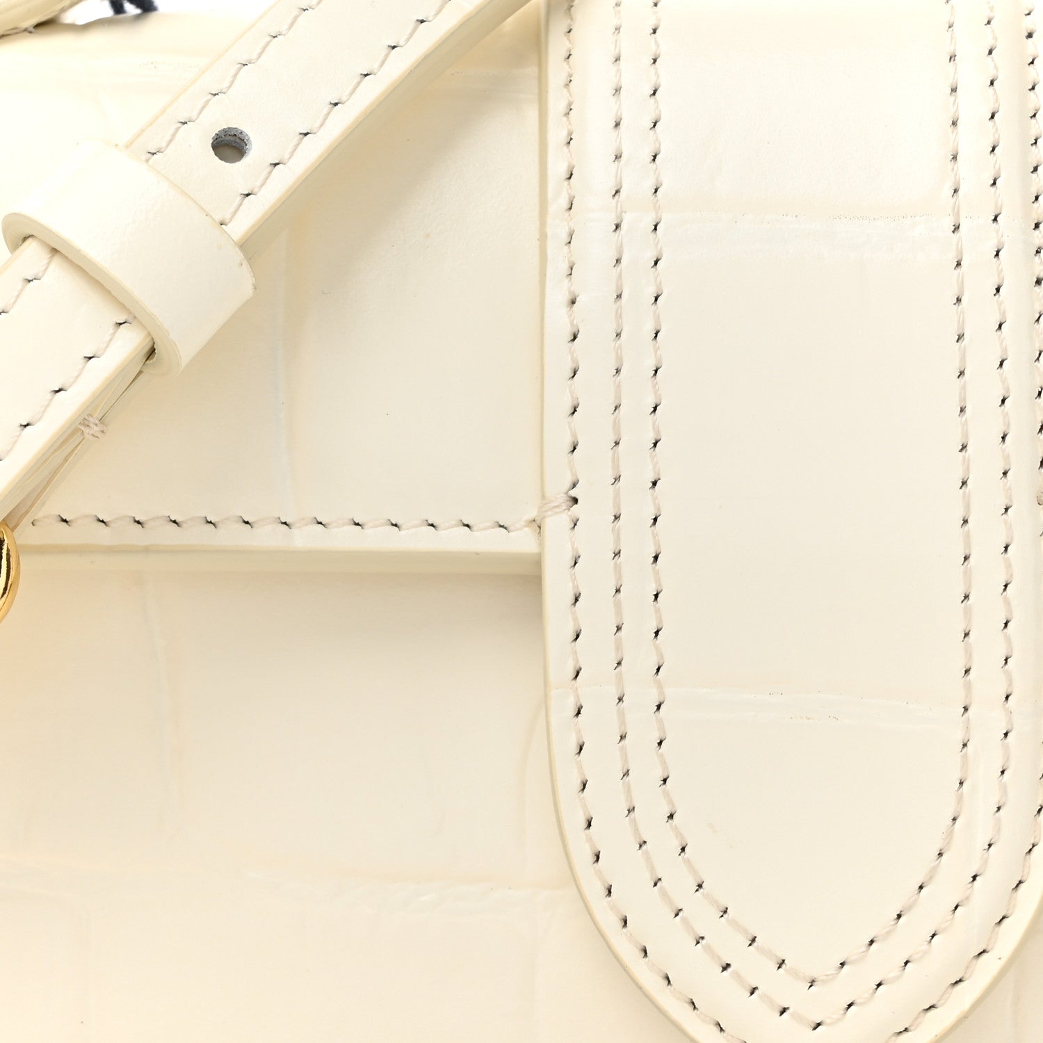 Jacquemus Calfskin Crocodile Embossed Le Bambino Light Ivory 7 of 11