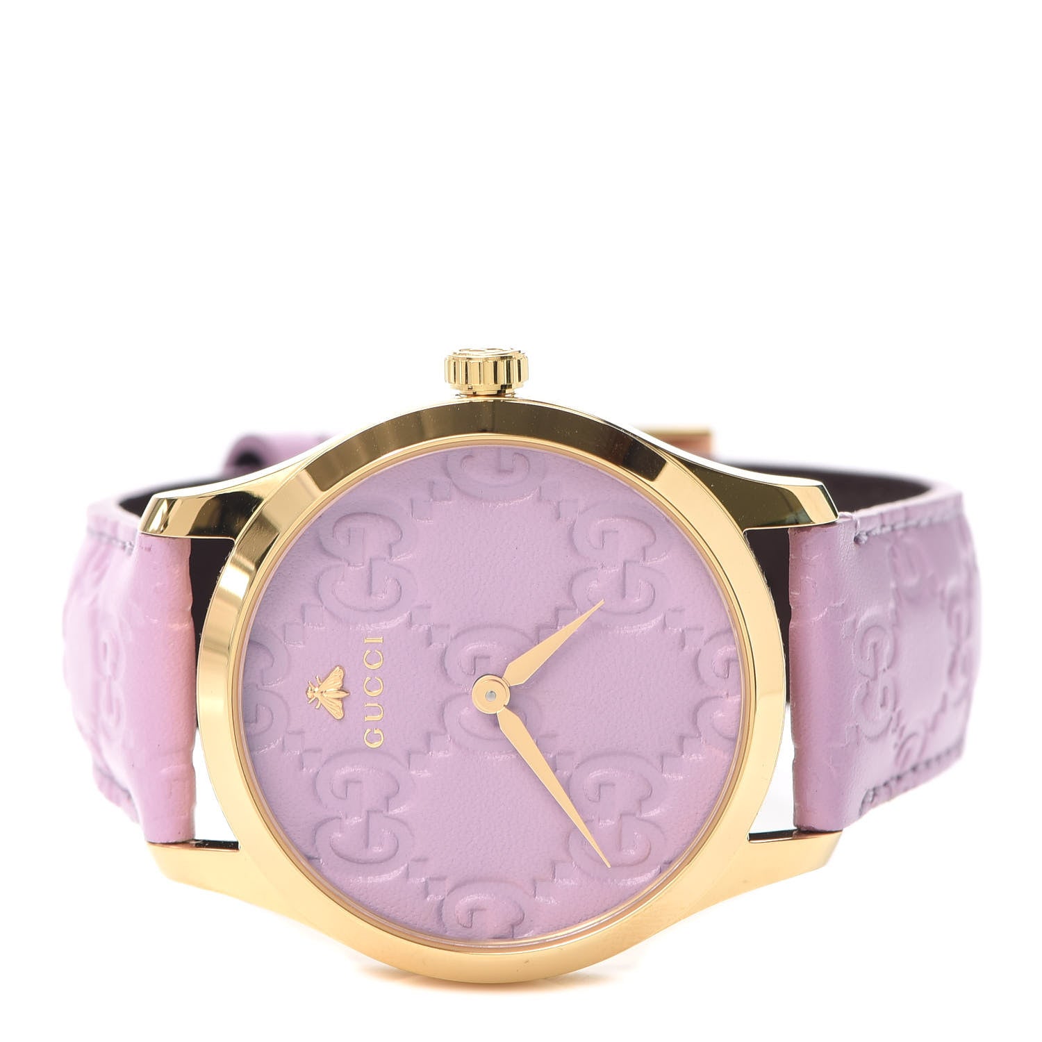 Gucci Stainless Steel Calfskin 38mm G-Timeless Quartz Watch Lilac 2 of 5