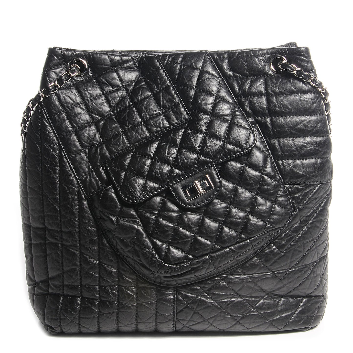 Aged Calfskin Karl's Cabas Tote Black