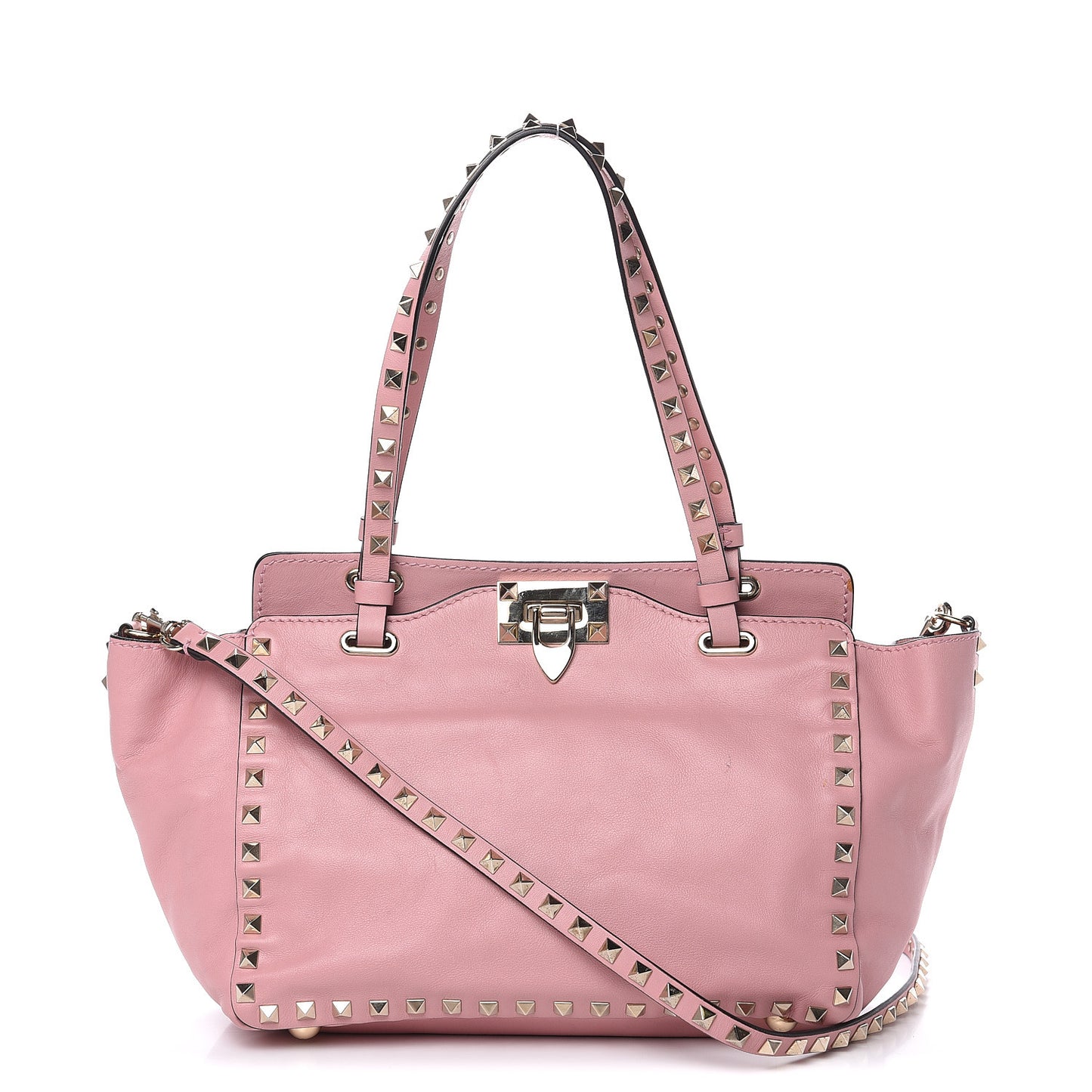 Vitello Small Rockstud Tote Pop Gardenia