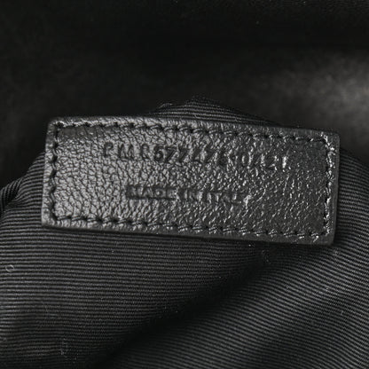 Saint Laurent Lambskin Quilted Medium Loulou Puffer Monogram Chain Satchel Black 7 of 9