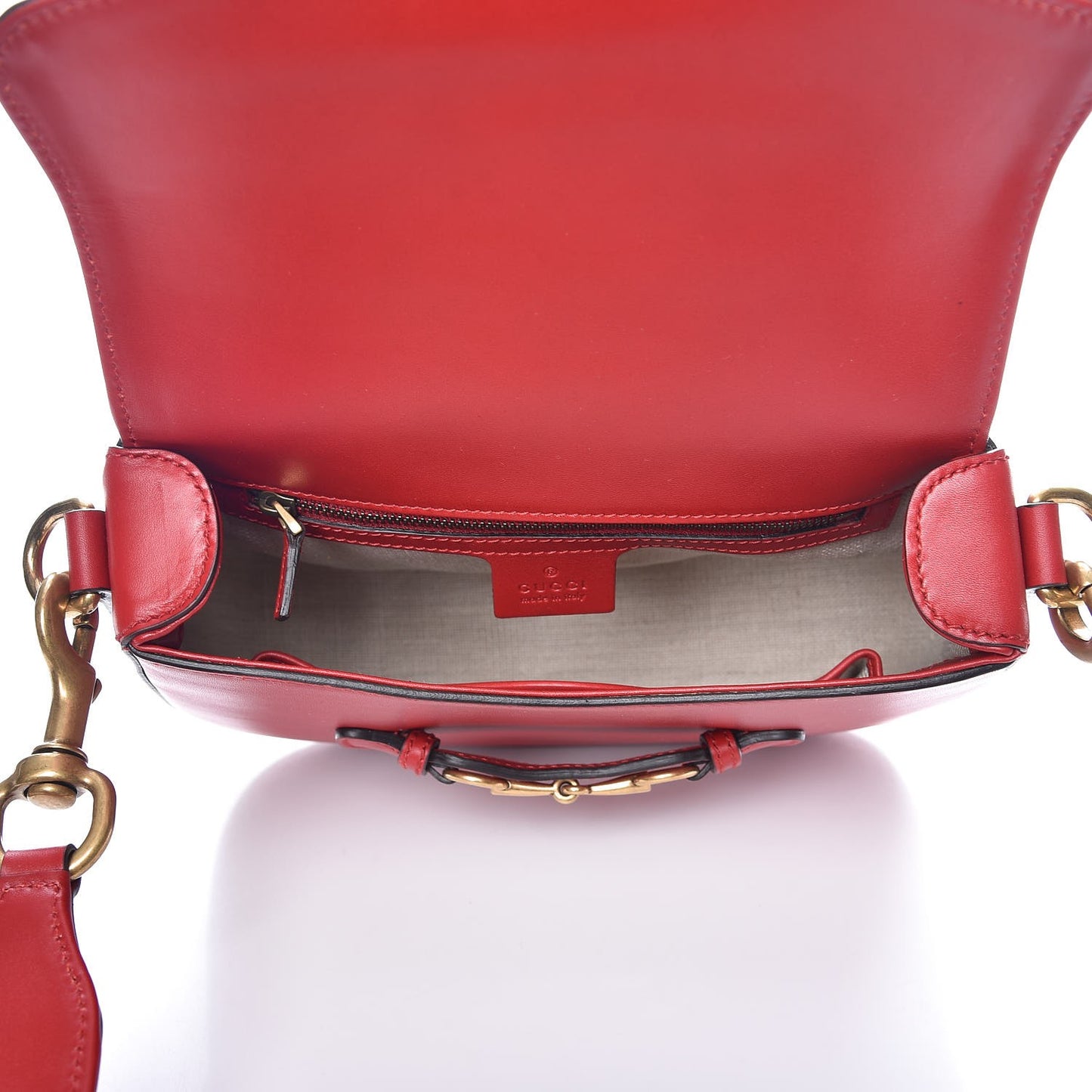 Ruinart Calfskin Medium Lady Web Shoulder Bag Hibiscus Red