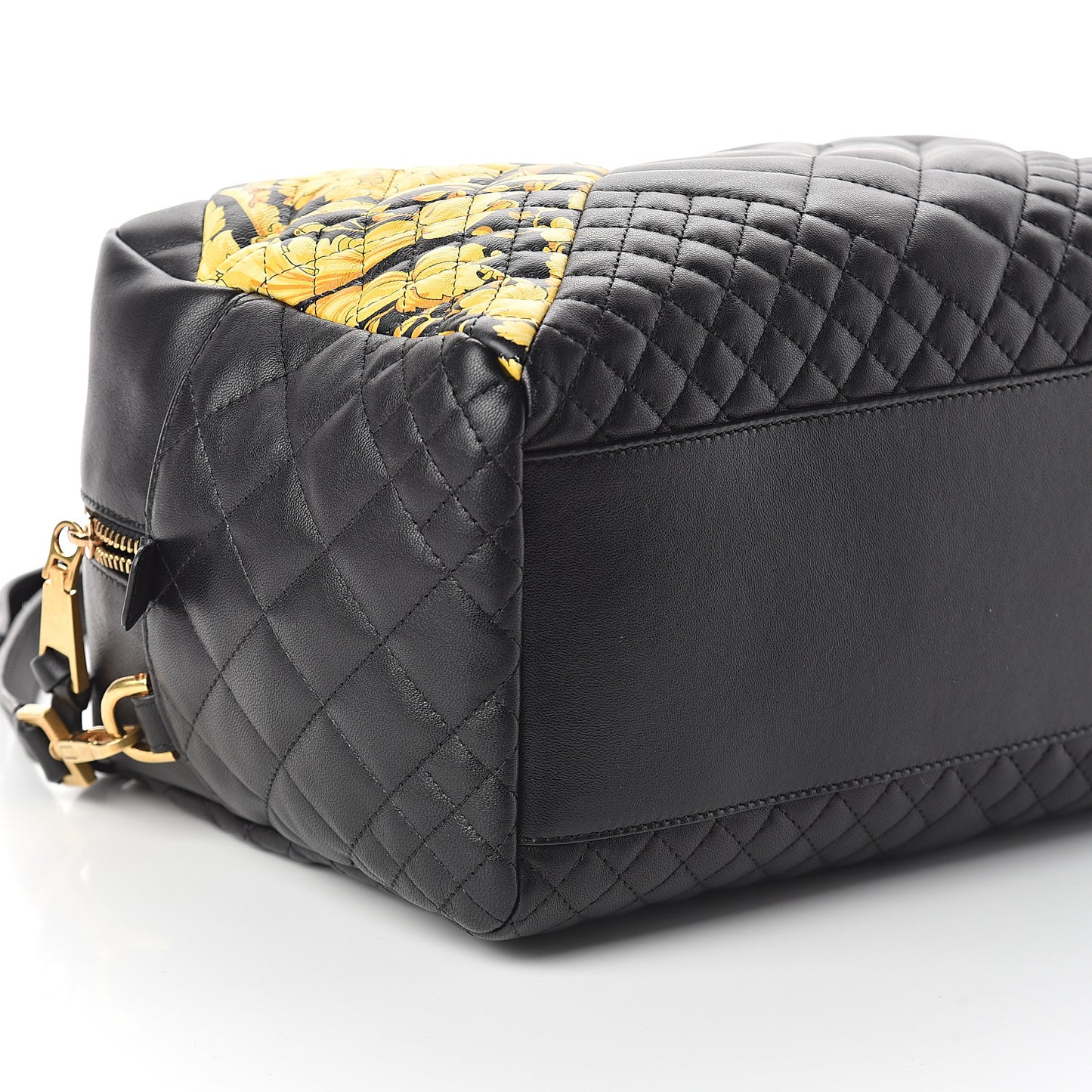 Nappa Quilted Barocco Print Icon Bowler Black