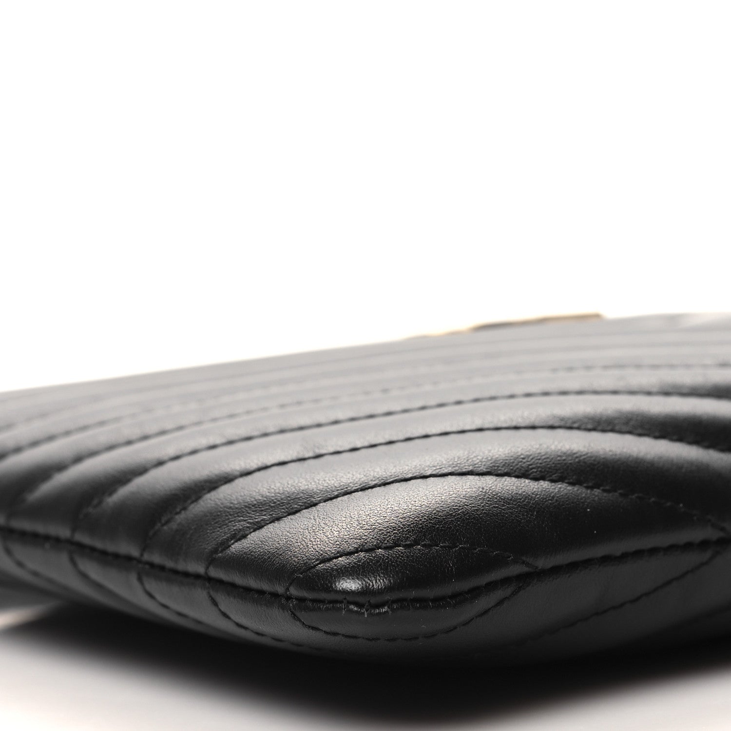Saint Laurent Calfskin Matelasse Chevron Monogram A5 Wristlet Black 9 of 11