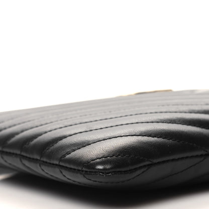 Saint Laurent Calfskin Matelasse Chevron Monogram A5 Wristlet Black 9 of 11
