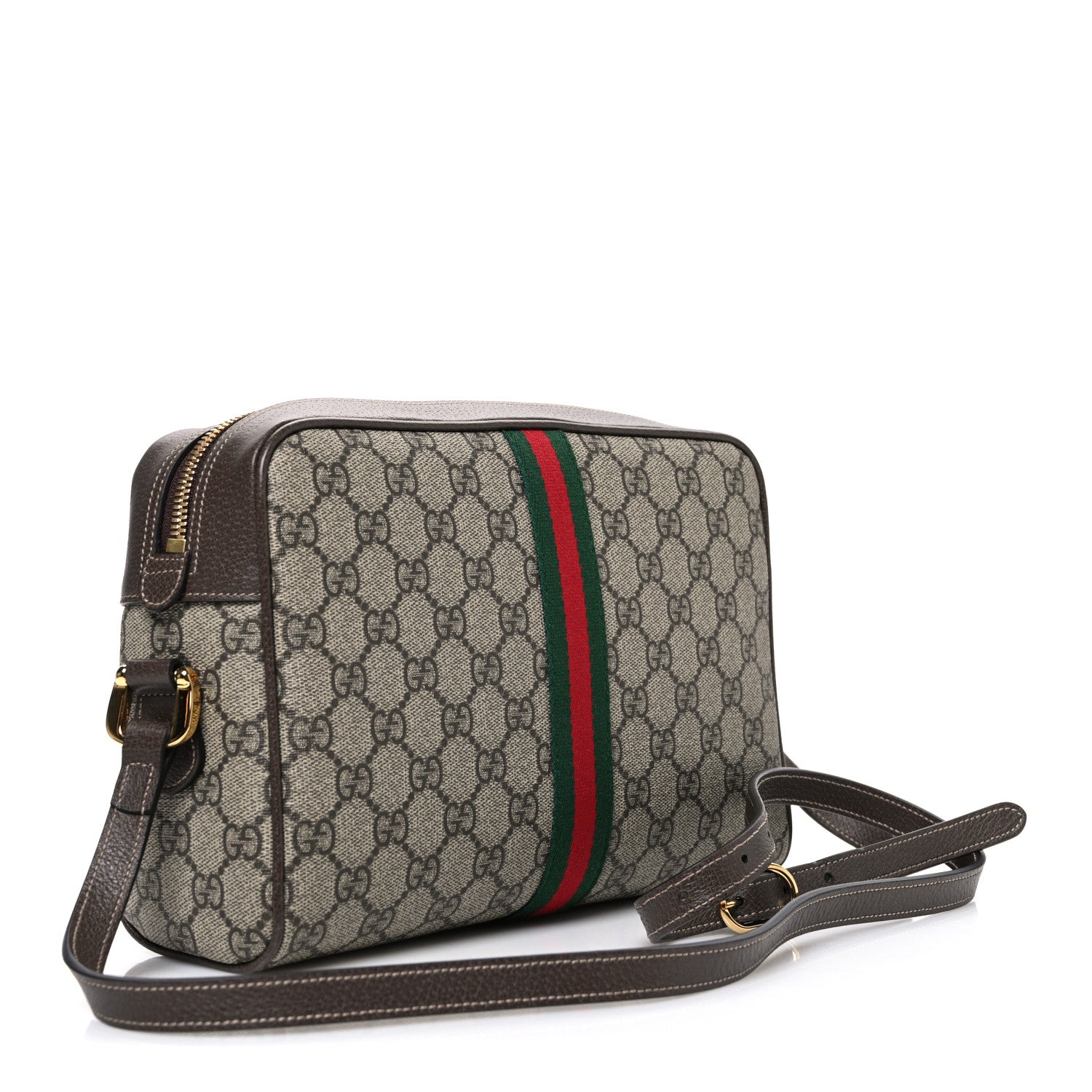 Gucci GG Supreme Monogram Web Small Ophidia Shoulder Bag Brown 3 of 10