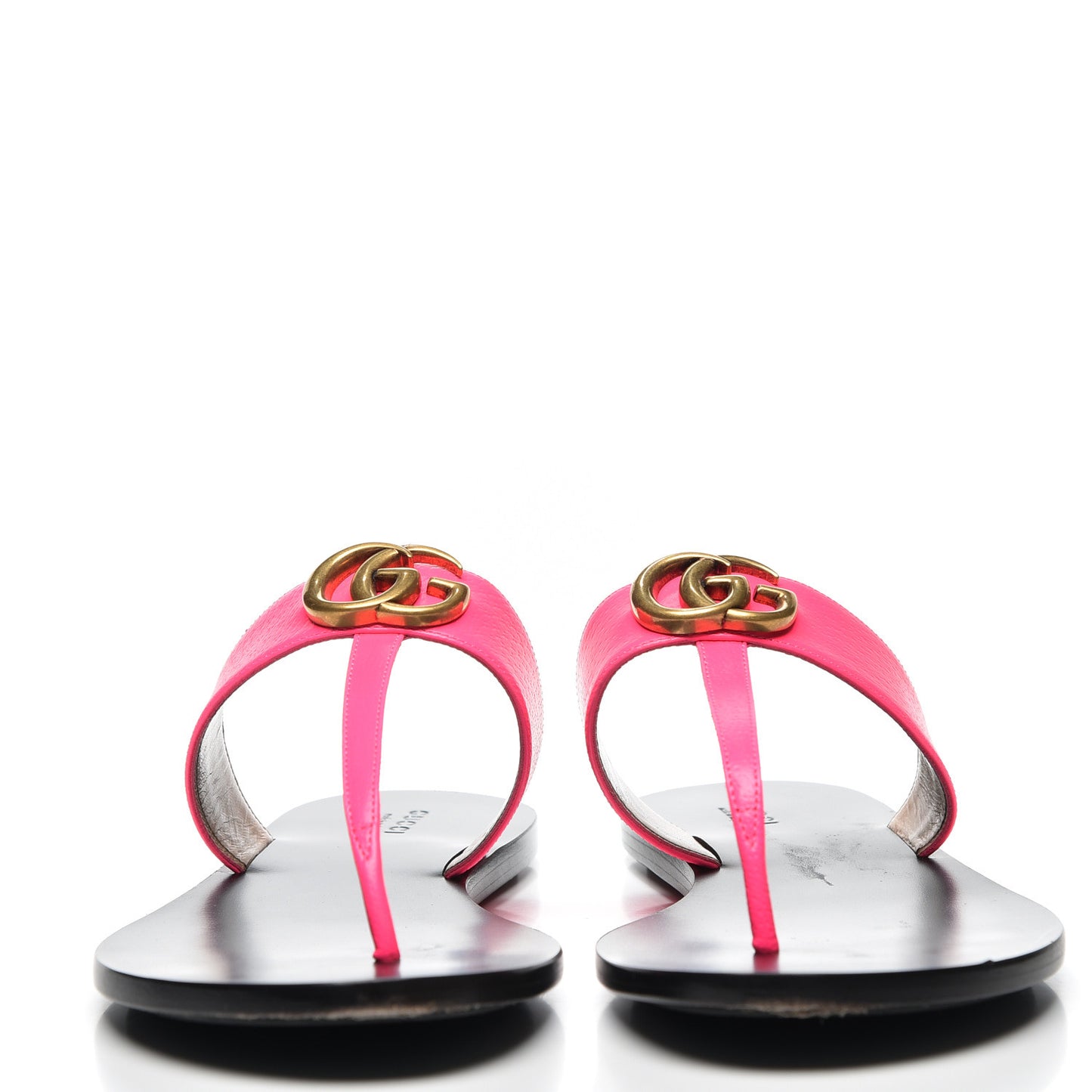 Calfskin GG Marmont Thong Sandals 40 Fuxia Fluo