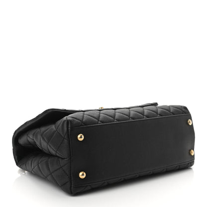 Chanel Caviar Lizard Embossed Quilted Small Coco Handle Flap Black 4 of 11