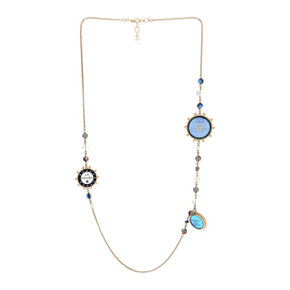 Chanel Resin Crystal Pearl CC La Pausa Long Necklace Multi 3 of 4